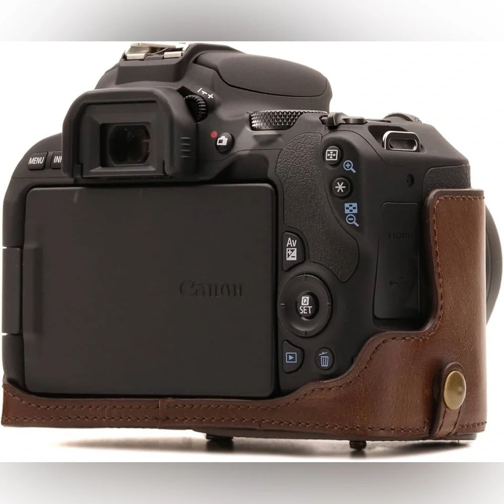 MegaGear Canon EOS Rebel SL2, 200D 18-55mm Lens Ever Ready Leather Camera Case